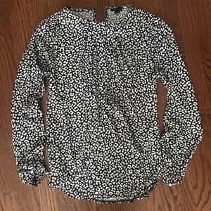 Ann Taylor Monochrome Animal Print Top
